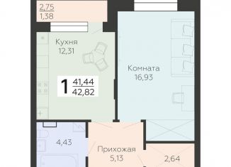 Продам 1-ком. квартиру, 42.8 м2, Воронеж, Коминтерновский район, улица Независимости, 78