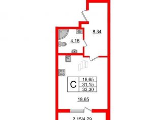 Продается квартира студия, 33.3 м2, Санкт-Петербург, Полюстровский проспект, 77Б, Калининский район