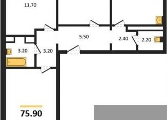 Продается 3-комнатная квартира, 75.9 м2, Воронеж, улица Шидловского, 28