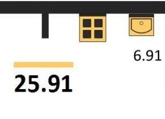 Продам квартиру студию, 25.9 м2, Воронеж, Левобережный район