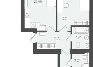 2-ком. квартира на продажу, 69 м2, Пионерский