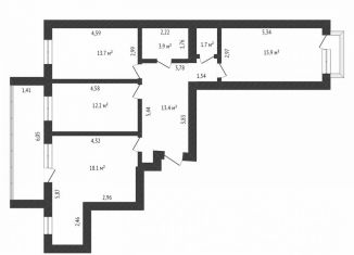 3-комнатная квартира на продажу, 83 м2, Амурская область, Литейная улица, 95