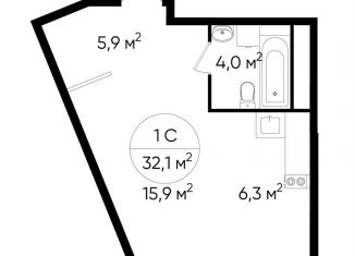 Продажа квартиры студии, 32.1 м2, Москва, деревня Рассказовка, 1