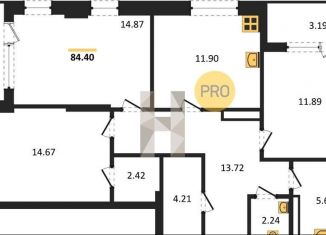 Продается 3-ком. квартира, 84.4 м2, Воронеж