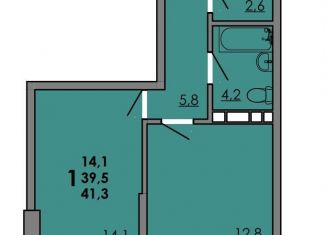 Продажа 1-ком. квартиры, 41.3 м2, Ростов-на-Дону