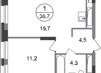 Продается 1-ком. квартира, 36.7 м2, Московский, ЖК Первый Московский