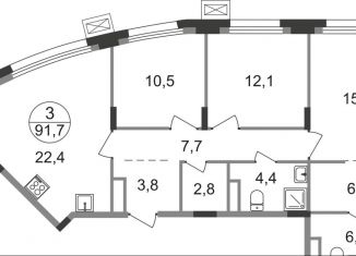 Продаю 3-комнатную квартиру, 91.7 м2, рабочий посёлок Заречье