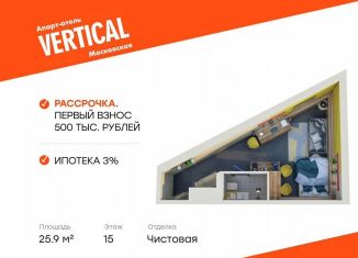 Продается квартира студия, 25.9 м2, Санкт-Петербург, метро Купчино, улица Орджоникидзе, 44А