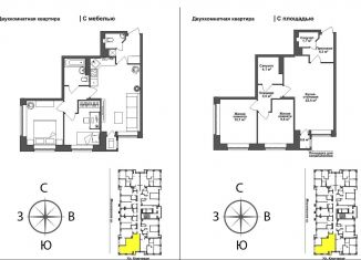 Продаю 2-ком. квартиру, 56.1 м2, Тула, Зареченский территориальный округ