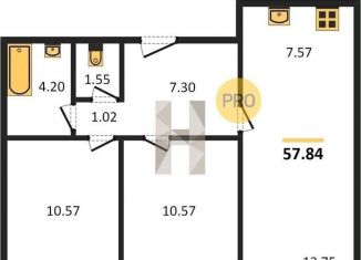 Продам 3-комнатную квартиру, 57.8 м2, Новосибирск, улица Забалуева, с9