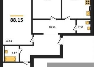 Продается трехкомнатная квартира, 88.2 м2, село Александровка