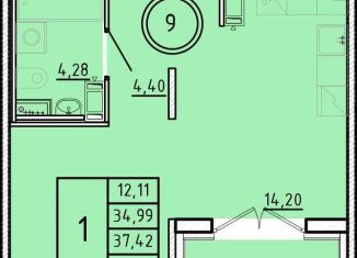 Продам однокомнатную квартиру, 35 м2, посёлок Шушары