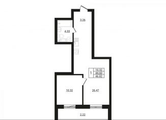 Продажа 1-комнатной квартиры, 46.8 м2, деревня Разбегаево