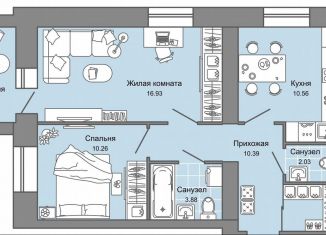 Продается 2-комнатная квартира, 56 м2, Ульяновск, жилой комплекс Центрополис, 5