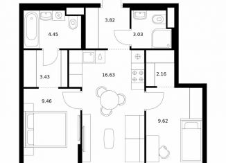 Продается 2-комнатная квартира, 52.6 м2, Бурятия, улица Шмидта, 37А