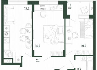 Продается 2-комнатная квартира, 58 м2, Воронеж, Железнодорожный район