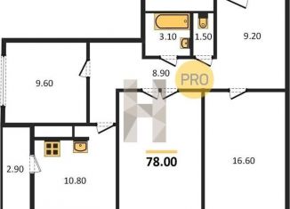 Продается трехкомнатная квартира, 78 м2, Воронеж, улица Фёдора Тютчева, 93А