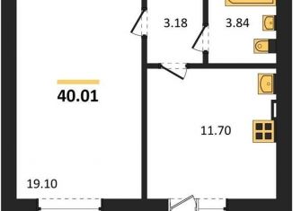 1-комнатная квартира на продажу, 40 м2, село Александровка