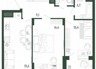 Продаю 2-комнатную квартиру, 58 м2, Воронеж, Железнодорожный район