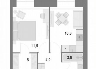 Продаю 1-комнатную квартиру, 35.8 м2, Вологда, набережная 6-й Армии