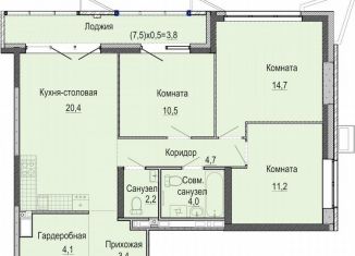 Продается 3-комнатная квартира, 75.6 м2, Удмуртия