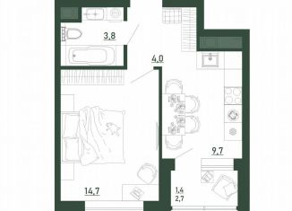 Продается 1-комнатная квартира, 33.6 м2, Воронеж, Железнодорожный район