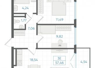 Продаю 2-комнатную квартиру, 54.3 м2, Екатеринбург, Ленинский район