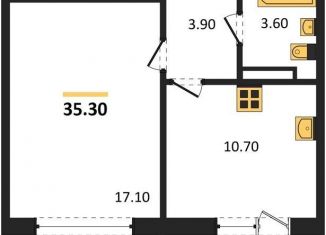 Продается 1-комнатная квартира, 35.3 м2, Оренбург, Шоссейная улица, 1