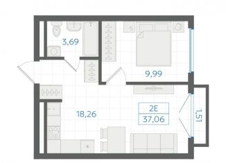 1-комнатная квартира на продажу, 36 м2, Екатеринбург, Ленинский район