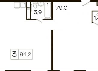 Продается 3-комнатная квартира, 84.2 м2, Одинцово, ЖК Сердце Одинцово, Вокзальная улица, 31А
