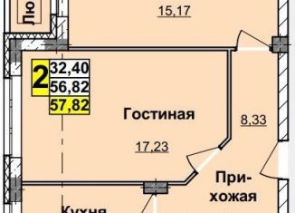 2-ком. квартира на продажу, 57.8 м2, Нижний Новгород, ЖК Облака