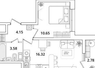 Продажа 1-комнатной квартиры, 36.1 м2, Санкт-Петербург, метро Лесная