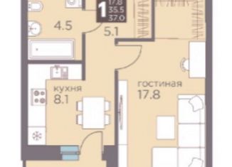 Продается 1-комнатная квартира, 37 м2, Пермь, ЖК Погода, Сапфирная улица, 16
