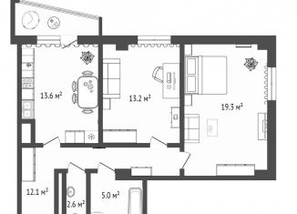 Продам 2-комнатную квартиру, 68 м2, Тюмень, Заречный проезд, 39А, ЖК Ривьера