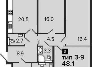 3-комнатная квартира на продажу, 106.2 м2, Санкт-Петербург, 12-я Красноармейская улица, 26Б, метро Балтийская