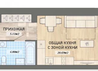 Продажа квартиры студии, 30 м2, Екатеринбург, ЖК Нова парк