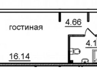 Квартира на продажу студия, 25 м2, Санкт-Петербург, Витебский проспект, 101к1, метро Купчино