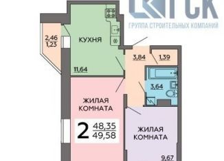 Продается двухкомнатная квартира, 49.6 м2, Воронеж, ЖК 9 Ярдов
