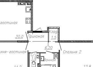 Продажа 2-комнатной квартиры, 60.4 м2, Санкт-Петербург, проспект Ветеранов, муниципальный округ Ульянка