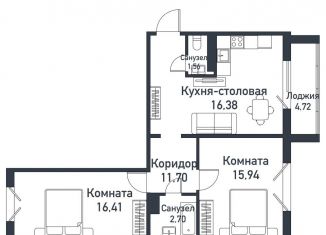Продается 2-комнатная квартира, 64.6 м2, посёлок Пригородный, Ласковая улица, 21