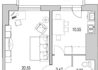 Продается 1-ком. квартира, 44.3 м2, Санкт-Петербург, улица Кустодиева, 7к1, метро Парнас