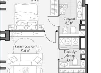 Продам однокомнатную квартиру, 57.8 м2, Москва, ЦАО