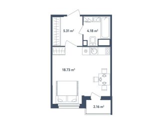 Продам квартиру студию, 29.3 м2, поселок Мещерино