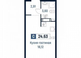 Продажа квартиры студии, 24.6 м2, Мурино