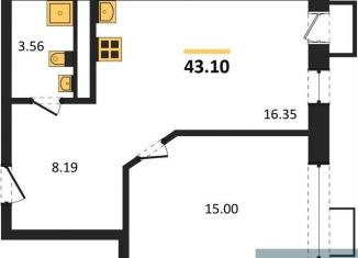 Продажа однокомнатной квартиры, 43.1 м2, Воронеж, Железнодорожный район, набережная Чуева, 7