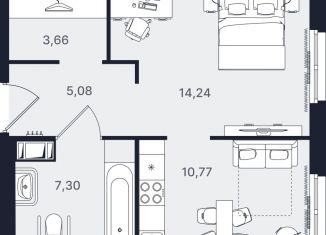 Продается однокомнатная квартира, 41.1 м2, Санкт-Петербург, метро Проспект Большевиков, проспект Большевиков, уч3