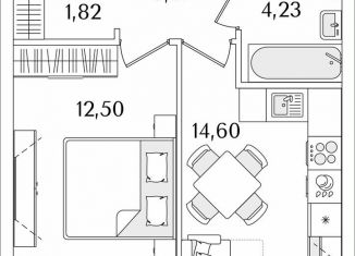 1-комнатная квартира на продажу, 38.3 м2, Санкт-Петербург, Невский район, Октябрьская набережная, 116