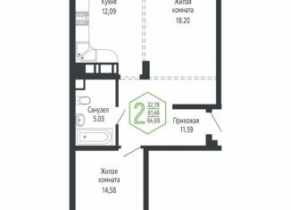 Продам 2-ком. квартиру, 65 м2, Краснодар, Центральный внутригородской округ, Обрывная улица