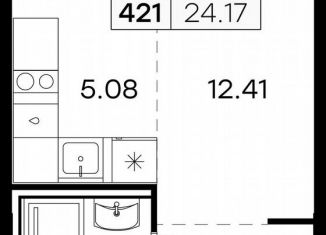 Продам квартиру студию, 24.2 м2, городской округ Нижний Новгород