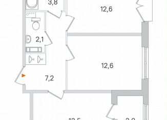 Продается двухкомнатная квартира, 53.8 м2, Пушкин